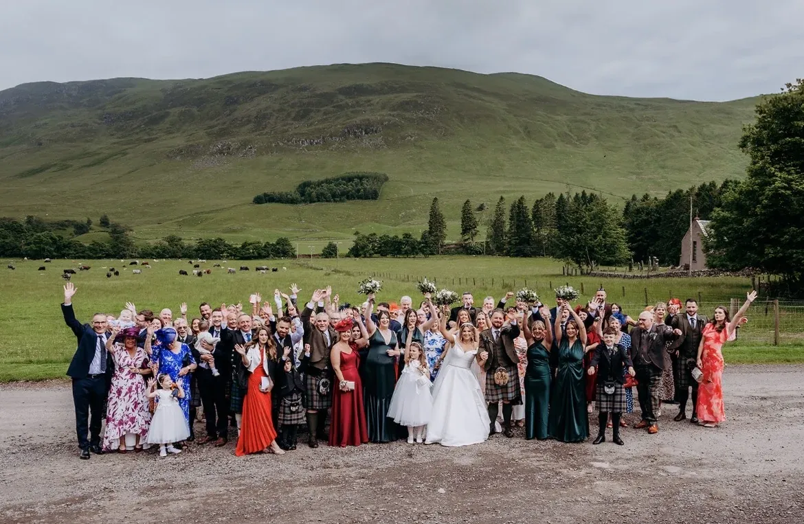 Claire & Callum, the barn wedding that turned into a conga line